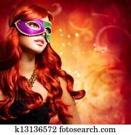 Beautiful Girl in a Carnival mask Beautiful Girl in a Carnival mask