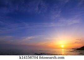 beautiful sunset over sea