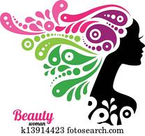 Beautiful woman silhouette