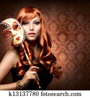 Beautiful Woman with the Carnival mask Beautiful Woman with the Carnival mask