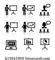bedrijfspresentatie, lezing, pictogram