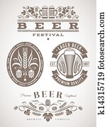 Beer emblems and labels Beer emblems and labels