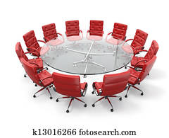begrep, av, forretning møtende, eller, brainstorming., krets, tabell, og, rød, lenestoler