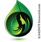 beleza, menina, logotipo, mostrando, saúde