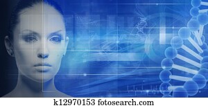 biotecnologia, e, engenharia genética, abstratos, fundos, para, y
