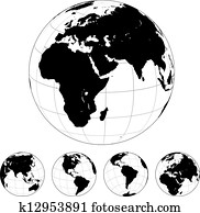 Black and white globe Black and white globe