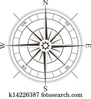 Black compass rose isolated on white Black compass rose isolated on white