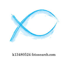 blau, jesus, fische, design