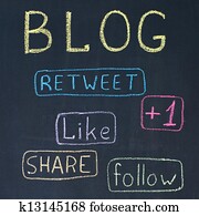 Blog, e, parte, botões