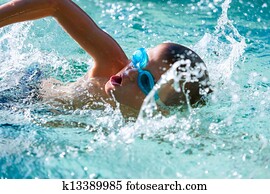 Boy at swimming practice. Boy at swimming practice.
