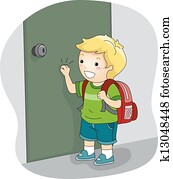 Boy Knocking on a Door Boy Knocking on a Door