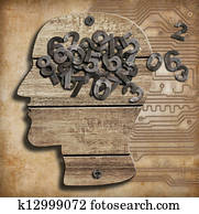 Brain full of numbers. Memory loss.