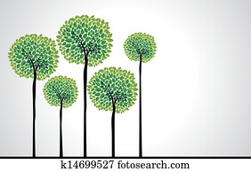 branché, concept, arbres, vecteur