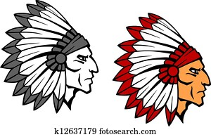 Brave indian warrior mascot Brave indian warrior mascot