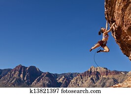 Breath-taking rock climber.