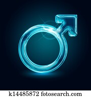 brilhar, símbolo, de, a, macho, gênero, ligado, experiência preta