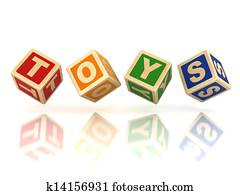 brinquedos, blocos madeira