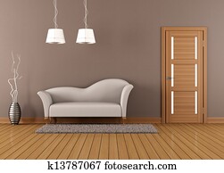 Brown living room with white sofa Brown living room with white sofa