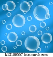 Bubbles on blue background Bubbles on blue background