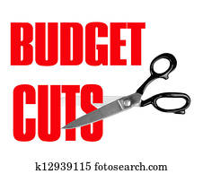 Budget cuts - scissors isolated