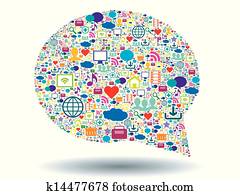 burbuja, de, comunicación