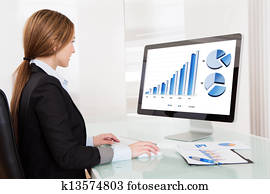 Business Analyst Woman Working On Computer