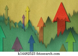 Business charts with growth arrow Business charts with growth arrow