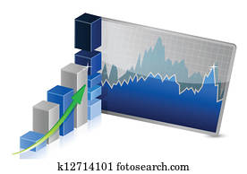 Business Graph with stocks showing profits