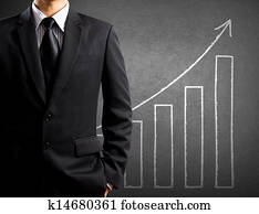 Business man and growth chart Business man and growth chart