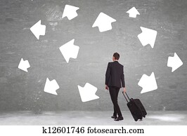 business man must choose a destination