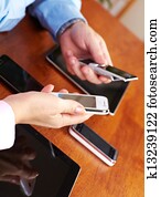 Business people group working with laptop.