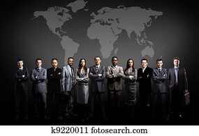 business people team with world map business people team with world map