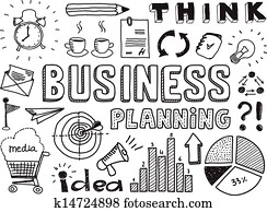 Business planning doodles elements Business planning doodles elements