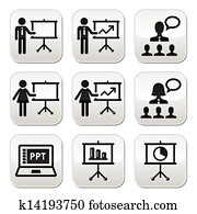 Business presentation buttons set