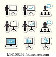 Business presentation, lecture icon