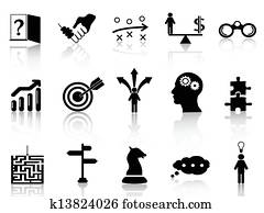 business strategy icons set