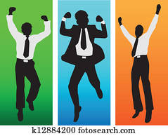 Business success silhouettes