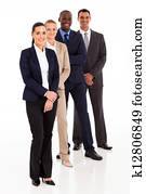 business team full length portrait on white