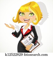 Business woman explains something