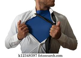 Businessman acting like a super hero Businessman acting like a super hero