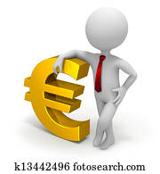 Businessman and euro currency symbol