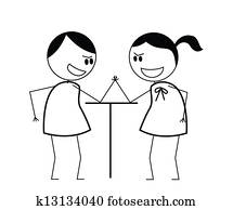 businessman arm wrestling