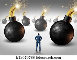 Businessman conquering adversity