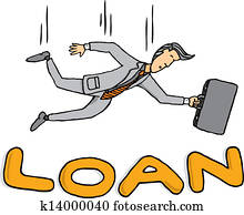 Businessman falling on loan Businessman falling on loan