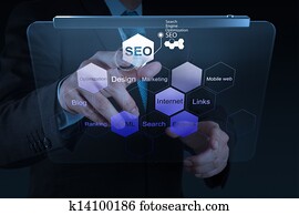 businessman hand showing search engine optimization SEO businessman hand showing search engine optimization SEO