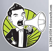 businessman megaphone businessman megaphone