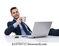 Businessman relaxing in break time 
