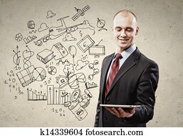Businessman with ipad in hands Businessman with ipad in hands