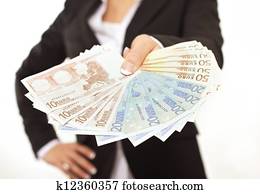 businessperson, oferecendo, suborno, dinheiro