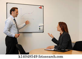 Businesss Meeting, Two People Discussing On Future Economic Development